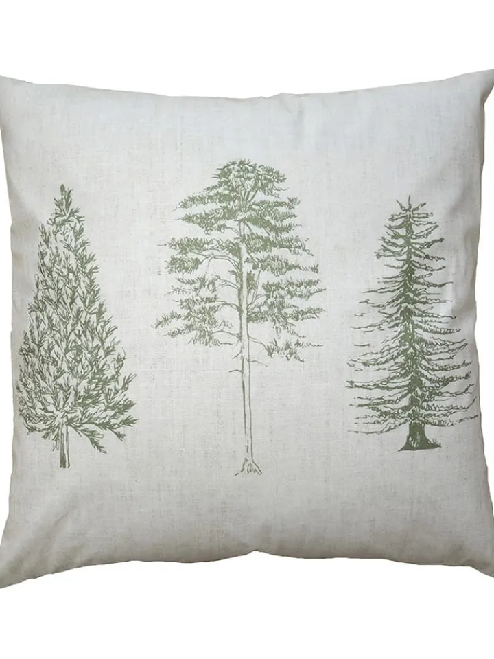 Clayre & Eef Kissen & Kissenhüllen<Kissenbezug ''Bäume'' in Beige/ Grün - (L)45 x (B)45 cm