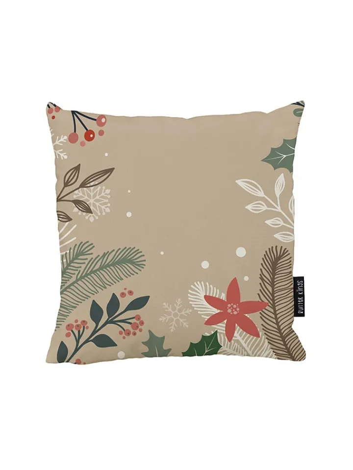 Butter Kings Kissen & Kissenhüllen<Kissenhülle "Frosted Branches" in Beige - (L)45 x (B)45 cm