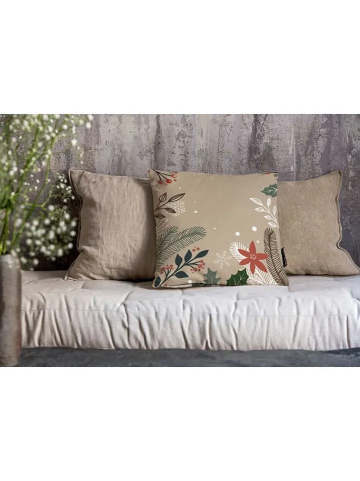 Butter Kings Kissen & Kissenhüllen<Kissenhülle "Frosted Branches" in Beige - (L)45 x (B)45 cm