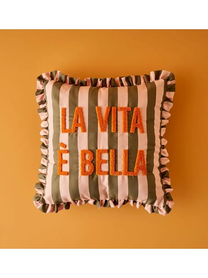 BELLA MAISON Kissen & Kissenhüllen<Kissenhülle in Hellrosa/ Khaki