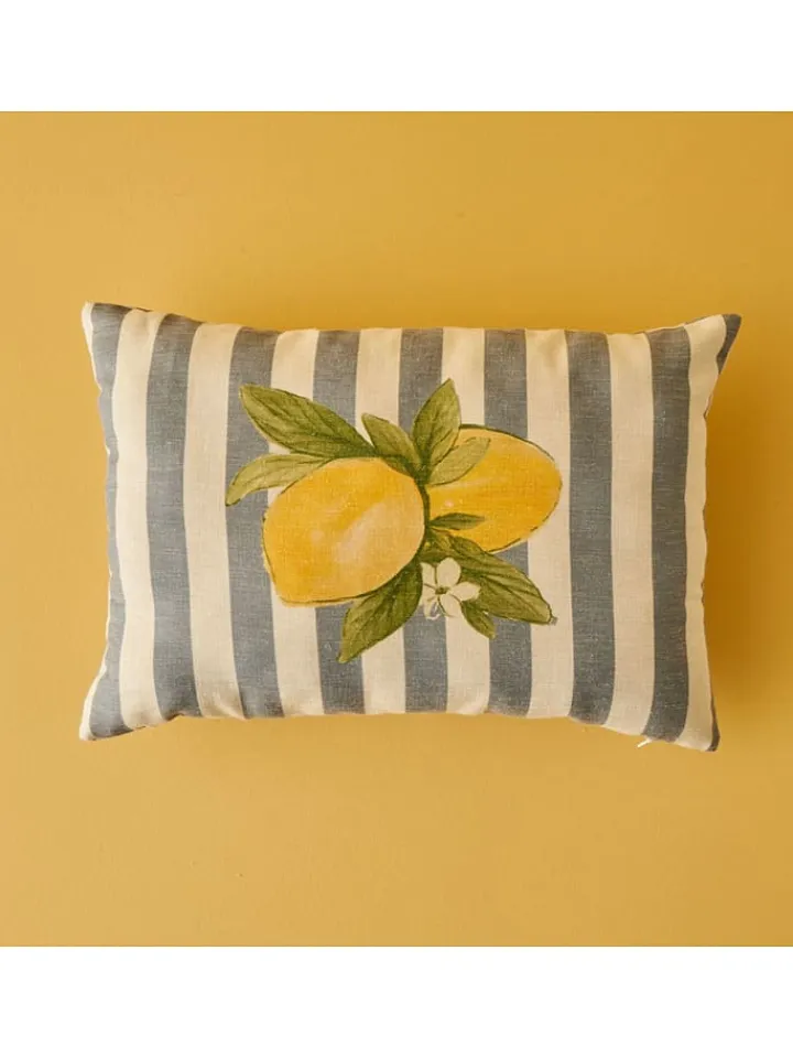 BELLA MAISON Kissen & Kissenhüllen<Kissenhülle ''Lemoncello'' in Creme/ Blau/ Gelb - (L)35 x (B)50 cm