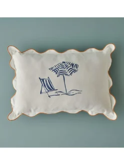 BELLA MAISON Kissen & Kissenhüllen<Kissenhülle ''Marine'' in Creme/ Blau - (L)35 x (B)50 cm