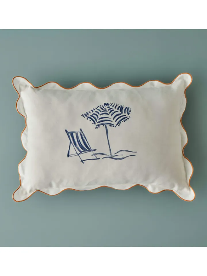 BELLA MAISON Kissen & Kissenhüllen<Kissenhülle ''Marine'' in Creme/ Blau - (L)35 x (B)50 cm