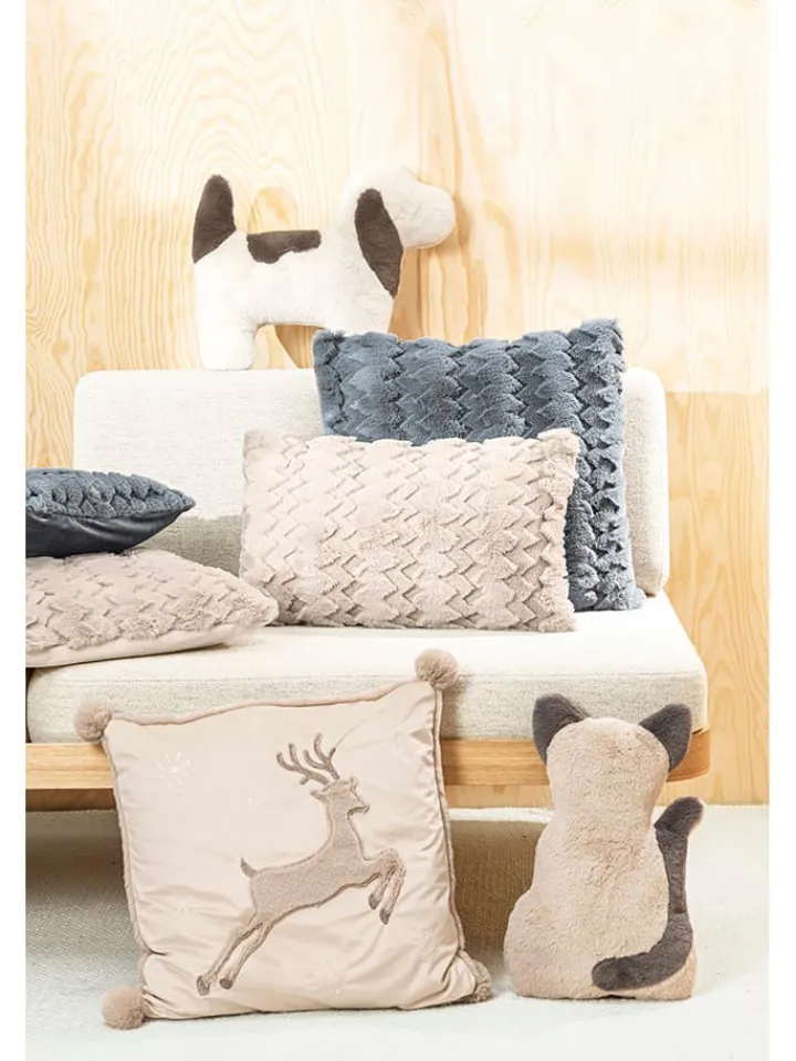 Magma Heimtex Kissen & Kissenhüllen<Kissenhülle "Plush" in Grau - (L)45 x (B)45 cm