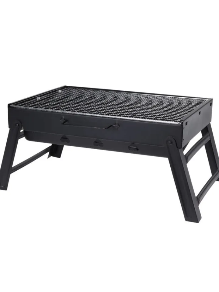 PROGARDEN Grillen<Klappbarer Holzkohlegrill in schwarz
