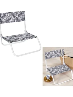 Garden Spirit Gartenmöbel<Klappstuhl "Chaise" in Schwarz/ Weiß - (B)52 x (H)37 x (T)50,5 cm