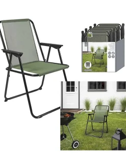 Garden Spirit Gartenmöbel<Klappstuhl ''Pliante'' in Khaki - (B)51 x (H)75 x (T)60 cm