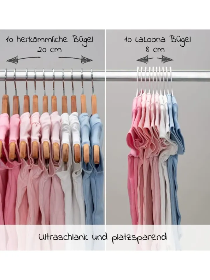 LaLoona Babymöbel<Kleiderbügel für Babys und Kinder (22 Stück) in weiss