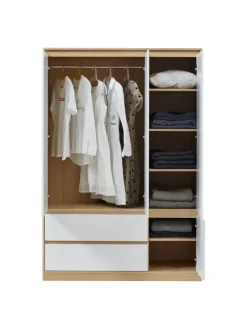 en.casa Regale & Schränke<Kleiderschrank Bastheim in Weiß (B)120cm (G)109.2cm