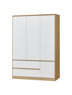 en.casa Regale & Schränke<Kleiderschrank Bastheim in Weiß (B)120cm (G)109.2cm