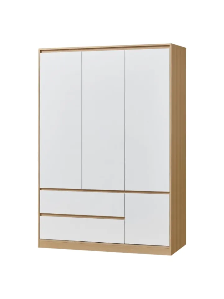 en.casa Regale & Schränke<Kleiderschrank Bastheim in Weiß (B)120cm (G)109.2cm