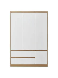 en.casa Regale & Schränke<Kleiderschrank Bastheim in Weiß (B)120cm (G)109.2cm