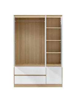 en.casa Regale & Schränke<Kleiderschrank Bastheim in Weiß (B)120cm (G)109.2cm