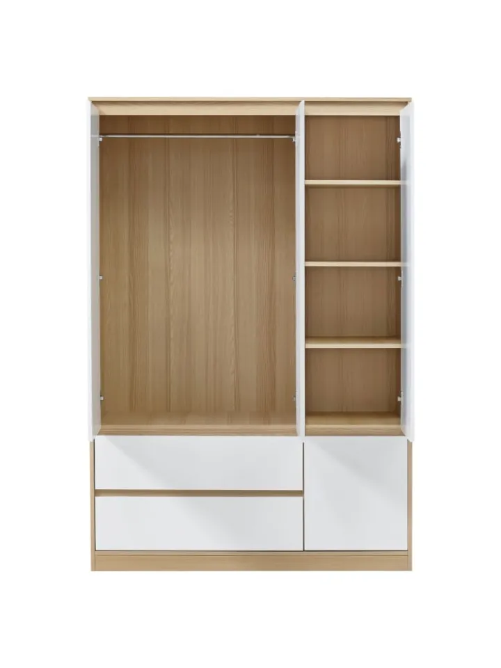 en.casa Regale & Schränke<Kleiderschrank Bastheim in Weiß (B)120cm (G)109.2cm