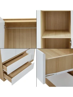 en.casa Regale & Schränke<Kleiderschrank Bastheim in Weiß (B)120cm (G)109.2cm
