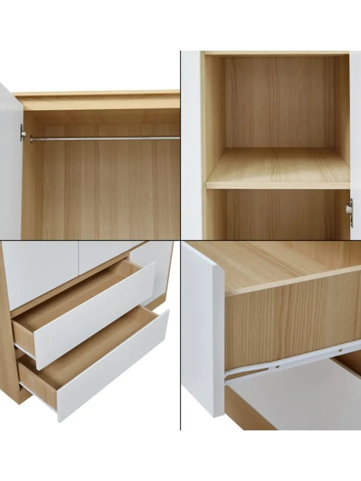 en.casa Regale & Schränke<Kleiderschrank Bastheim in Weiß (B)120cm (G)109.2cm