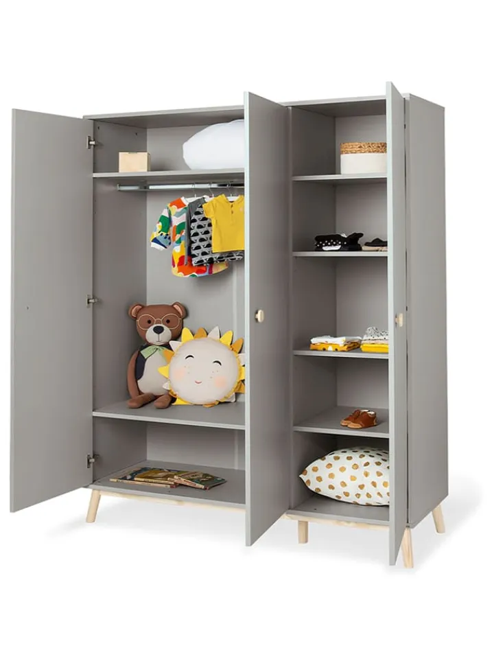 Pinolino Regale & Schränke<Kleiderschrank "Dusk" in Grau - (B)158 x (H)193 x (T)54 cm