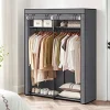 SONGMICS Regale & Schränke<Kleiderschrank in Grau - (B)140 x (H)174 x (T)43 cm