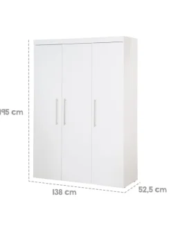 roba Garderoben<Kleiderschrank Kimi 3-türig mit Softclose, Kleiderstange & Metallgriffen