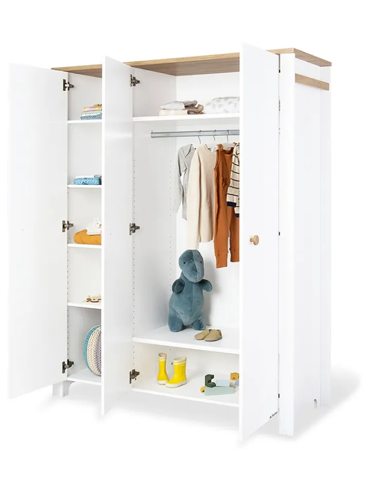 Pinolino Kindermöbel|Regale & Schränke<Kleiderschrank "Lova" in Weiß - (B)146 x (H)190 x (T)54 cm