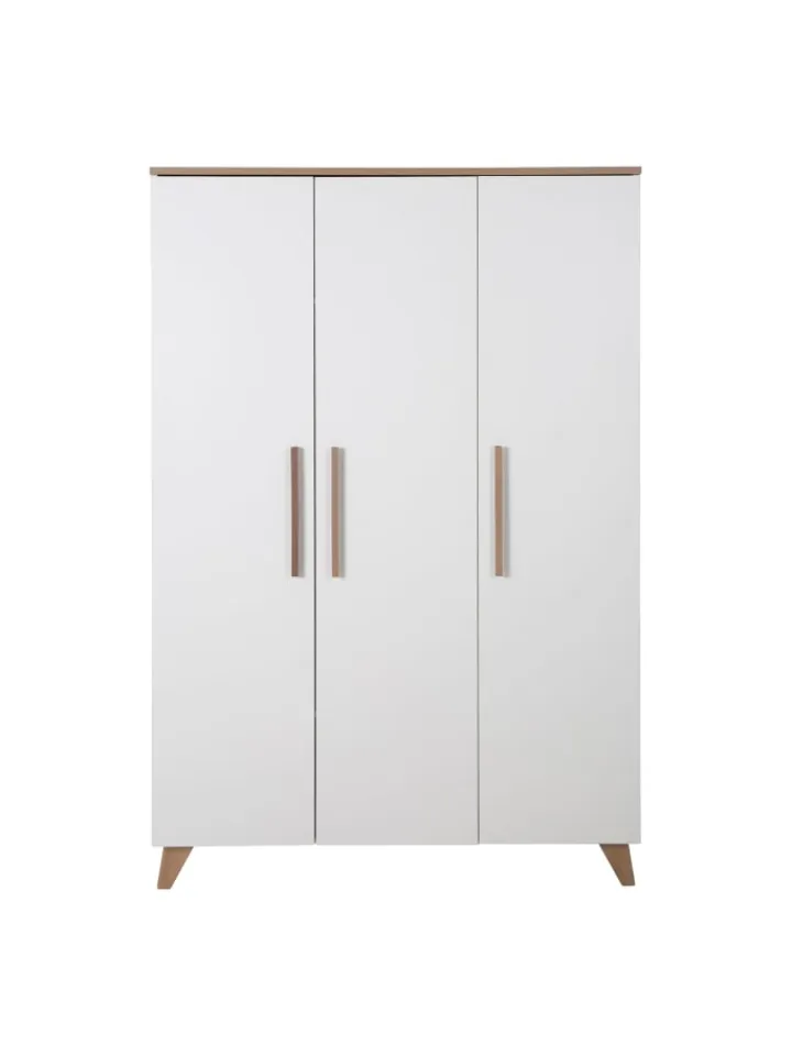 roba Babymöbel<Kleiderschrank Ole 3-türig weiß mit Softclose, 6 Böden
