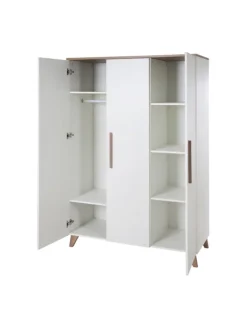 roba Babymöbel<Kleiderschrank Ole 3-türig weiß mit Softclose, 6 Böden