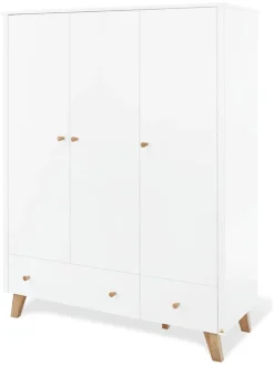 Pinolino Kindermöbel|Regale & Schränke<Kleiderschrank "Pan" in Weiß - (B)145 x (H)185 x (T)56 cm
