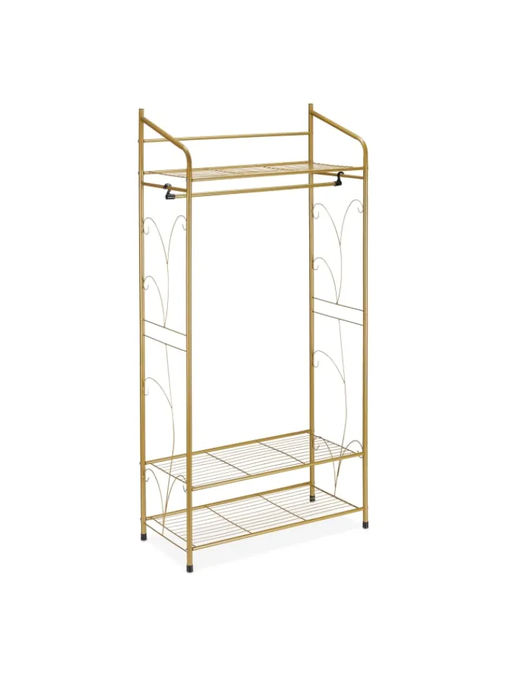 relaxdays Garderoben<Kleiderständer in Gold - (B)78 x (H)161 x (T)36 cm