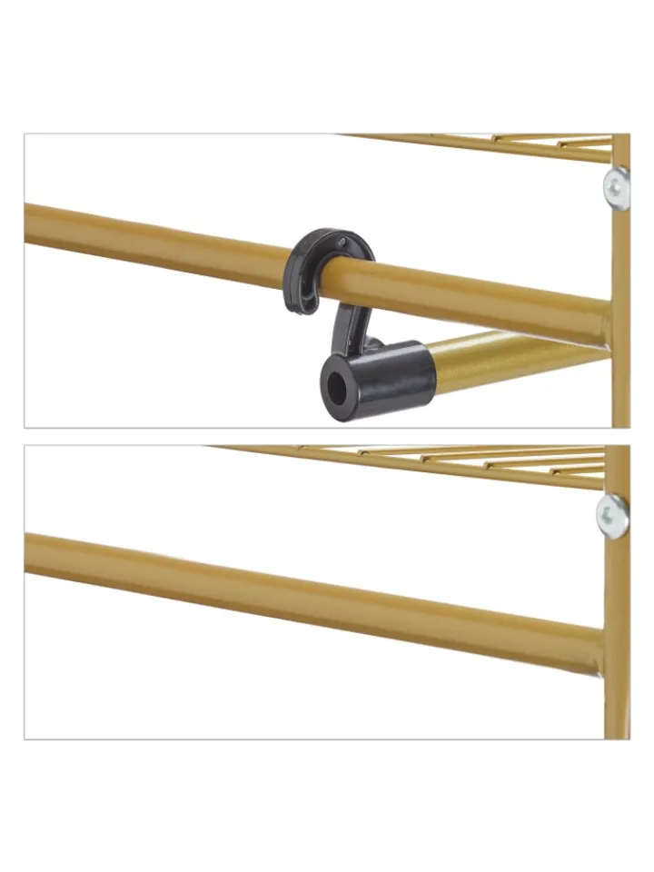 relaxdays Garderoben<Kleiderständer in Gold - (B)78 x (H)161 x (T)36 cm