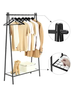Songmics Regale & Schränke|Garderoben<Kleiderständer in Schwarz - (B)92,5 x (H)153 x (T)33,5 cm