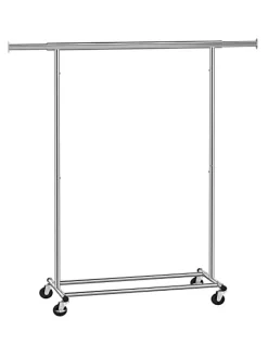 SONGMICS Garderoben<Kleiderständer in Silber - (B)132 x (H)160 x (T)45,5 cm