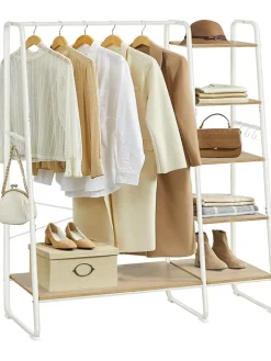 Songmics Garderoben|Regale & Schränke<Kleiderständer in Weiß/ Beige - (B)120 x (H)160 x (T)45 cm