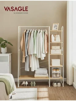 Songmics Garderoben|Regale & Schränke<Kleiderständer in Weiß/ Beige - (B)120 x (H)160 x (T)45 cm