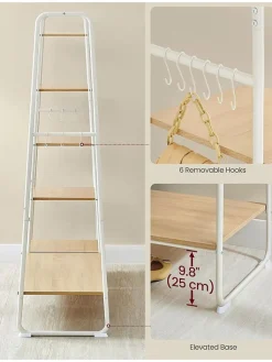 Songmics Garderoben|Regale & Schränke<Kleiderständer in Weiß/ Beige - (B)120 x (H)160 x (T)45 cm