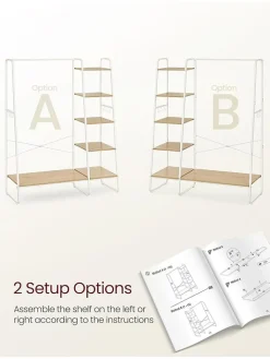 Songmics Garderoben|Regale & Schränke<Kleiderständer in Weiß/ Beige - (B)120 x (H)160 x (T)45 cm
