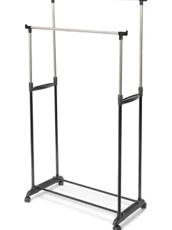 Compactor Garderoben<Kleiderständer "Zeph" in Schwarz/ Silber - (L)78 x (B)42 x (H)165 cm