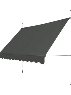 COSTWAY Gartenmöbel<Klemmmarkise 350 cm in Grau
