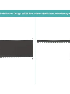 COSTWAY Gartenmöbel<Klemmmarkise 350 cm in Grau