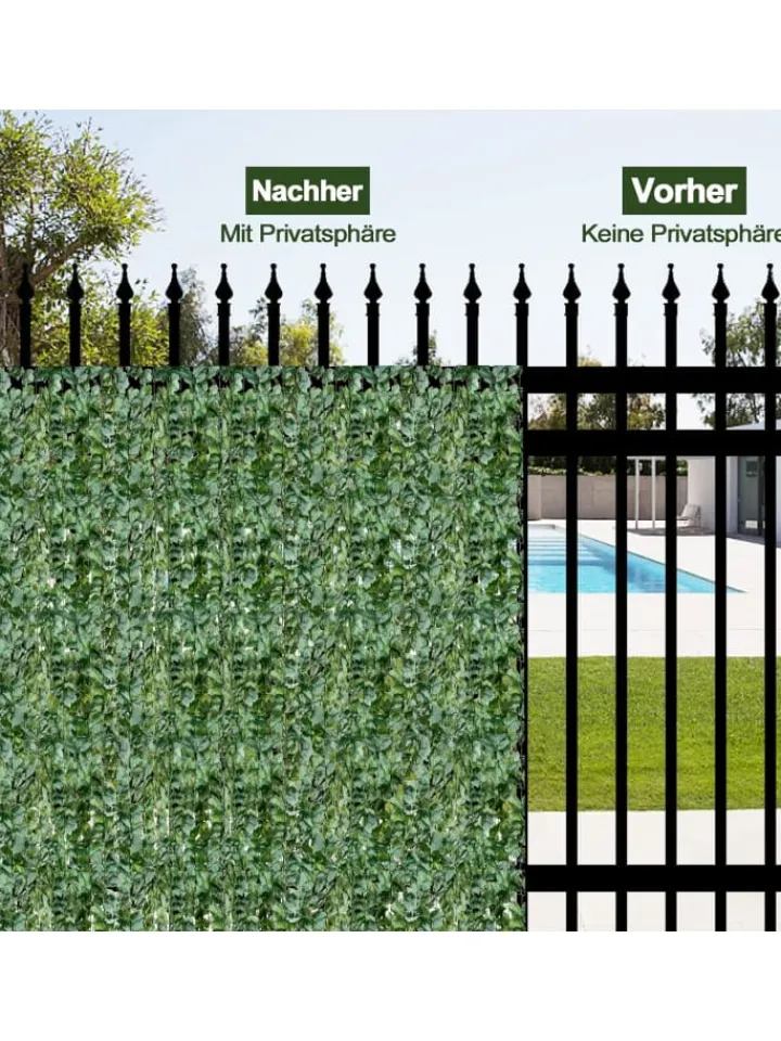 COSTWAY Gartendekoration<Künstlich Pflanzenwand 150x240cm in Grün