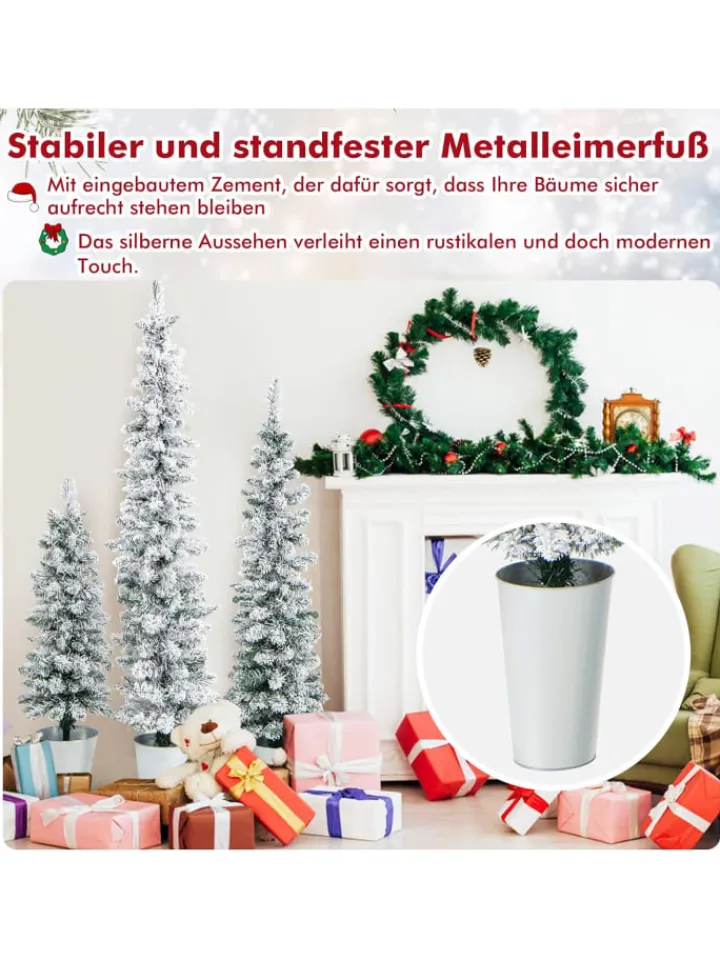 COSTWAY Künstliche Weihnachtsbäume<Künstliche Weihnachtsbäume 3 tlg. Set in Weiß