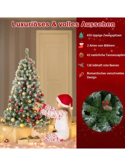 COSTWAY Künstliche Weihnachtsbäume<Künstlicher Weihnachtsbaum LED in Grün