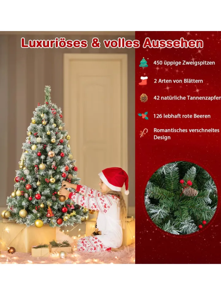 COSTWAY Künstliche Weihnachtsbäume<Künstlicher Weihnachtsbaum LED in Grün