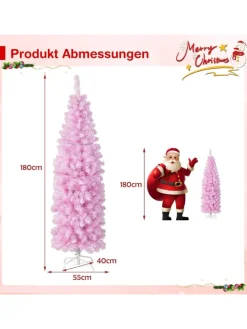 COSTWAY Künstliche Weihnachtsbäume<Künstlicher Weihnachtsbaum LED in Rosa