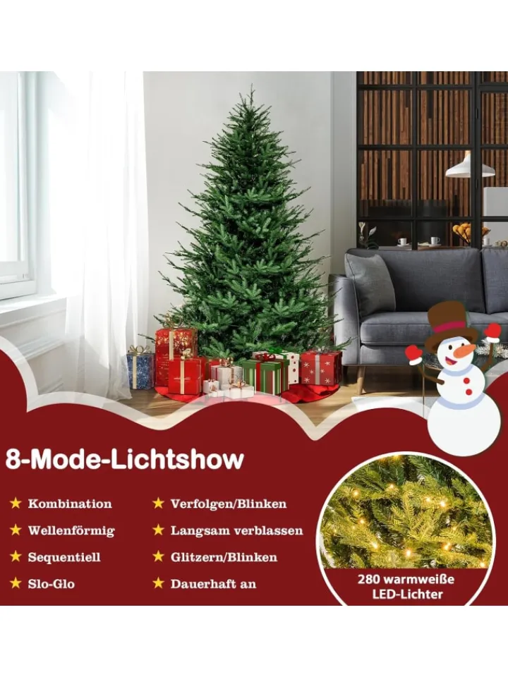 COSTWAY Künstliche Weihnachtsbäume<Künstlicher Weihnachtsbaum LED in Grün