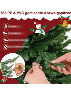 COSTWAY Künstliche Weihnachtsbäume<Künstlicher Weihnachtsbaum LED in Grün