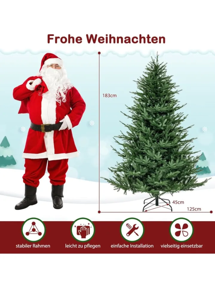 COSTWAY Künstliche Weihnachtsbäume<Künstlicher Weihnachtsbaum LED in Grün