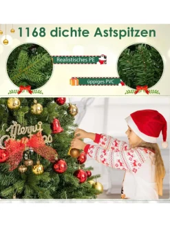 COSTWAY Künstliche Weihnachtsbäume<Künstlicher Weihnachtsbaum LED in Grün