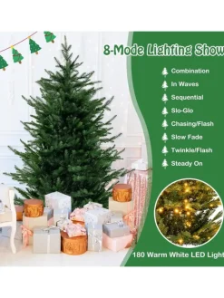 COSTWAY Künstliche Weihnachtsbäume<Künstlicher Weihnachtsbaum LED in Grün