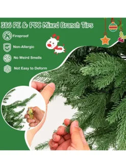 COSTWAY Künstliche Weihnachtsbäume<Künstlicher Weihnachtsbaum LED in Grün