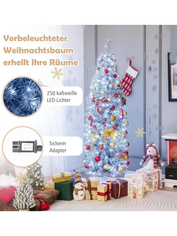 COSTWAY Künstliche Weihnachtsbäume<Künstlicher Weihnachtsbaum LED in Weiß